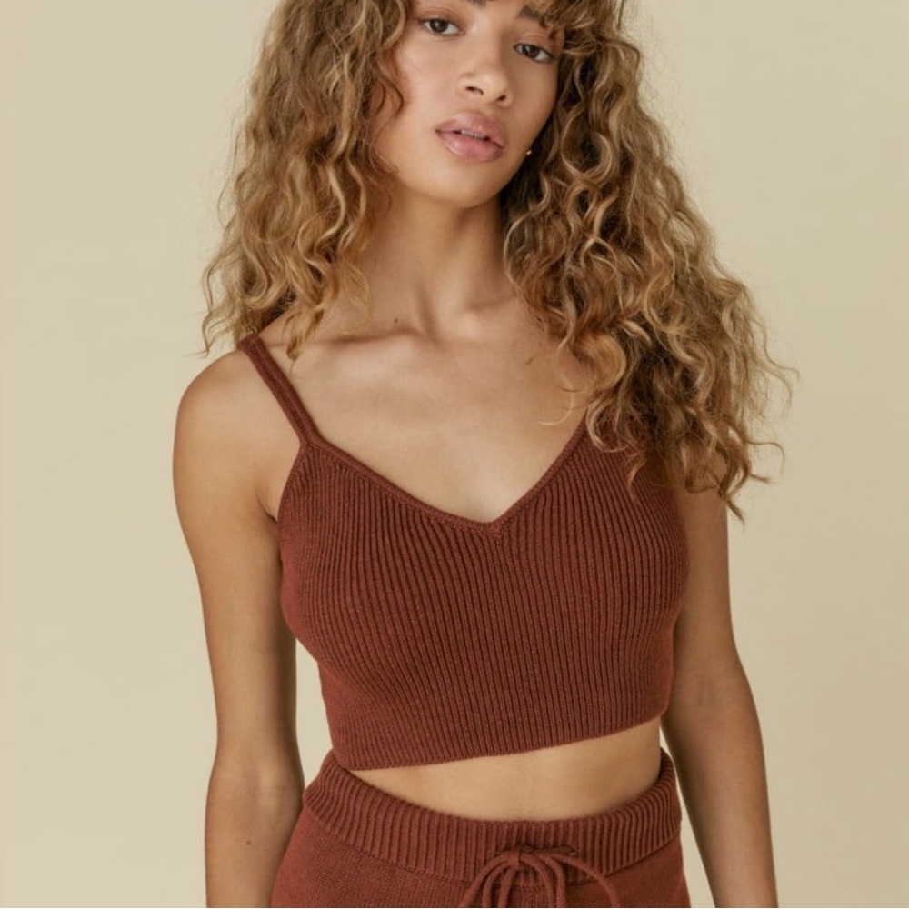 Reformation Brown Knit Set (pant and tank)